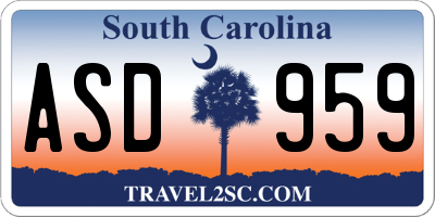 SC license plate ASD959