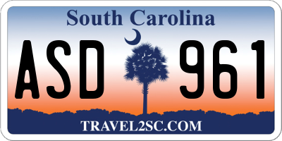 SC license plate ASD961