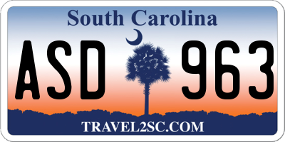 SC license plate ASD963