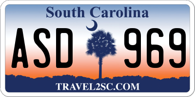 SC license plate ASD969