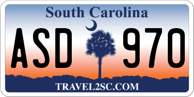 SC license plate ASD970