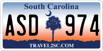 SC license plate ASD974