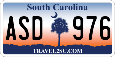 SC license plate ASD976