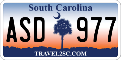SC license plate ASD977