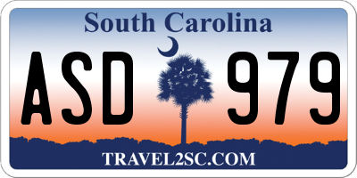 SC license plate ASD979