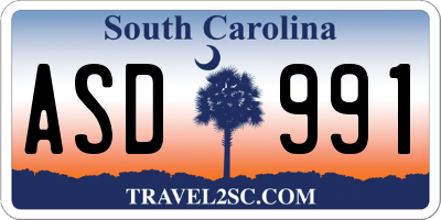 SC license plate ASD991