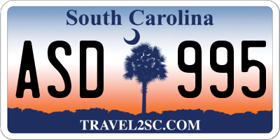 SC license plate ASD995