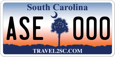 SC license plate ASE000