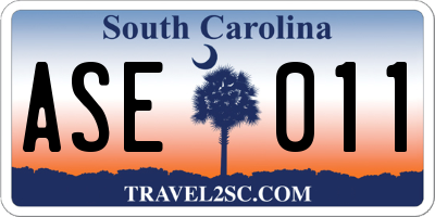 SC license plate ASE011