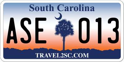 SC license plate ASE013