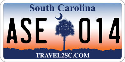 SC license plate ASE014