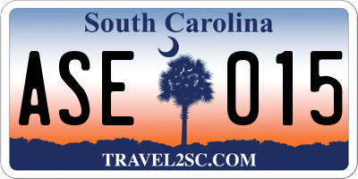 SC license plate ASE015
