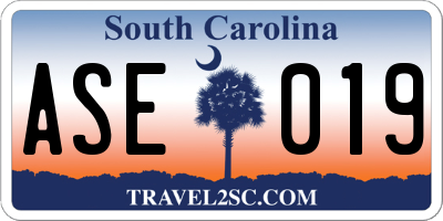 SC license plate ASE019