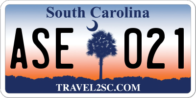 SC license plate ASE021