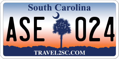 SC license plate ASE024