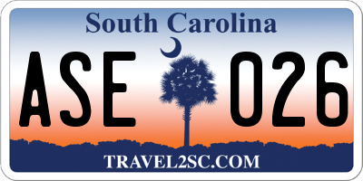 SC license plate ASE026