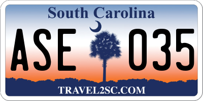 SC license plate ASE035