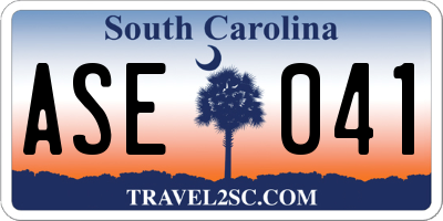 SC license plate ASE041