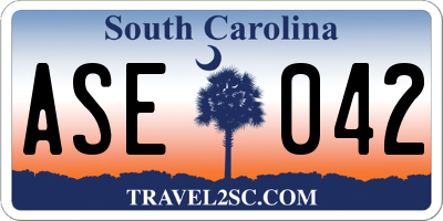 SC license plate ASE042