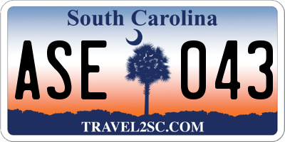 SC license plate ASE043