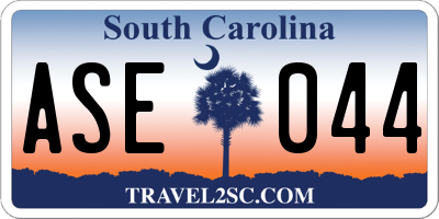 SC license plate ASE044