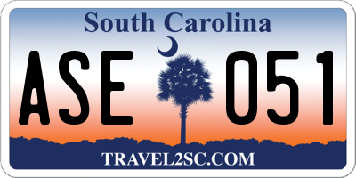 SC license plate ASE051