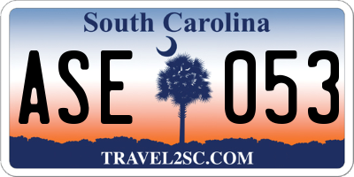 SC license plate ASE053