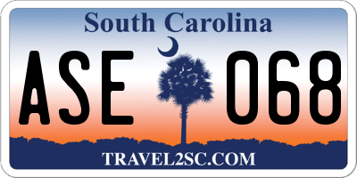 SC license plate ASE068