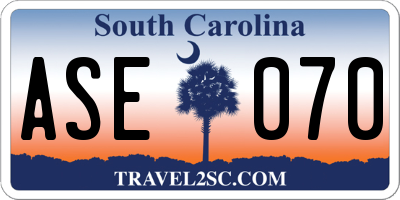 SC license plate ASE070