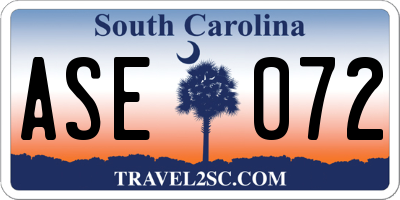 SC license plate ASE072