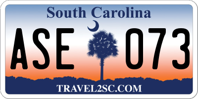 SC license plate ASE073