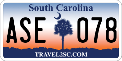 SC license plate ASE078