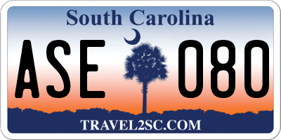 SC license plate ASE080