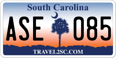SC license plate ASE085