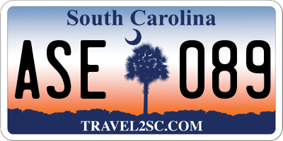 SC license plate ASE089