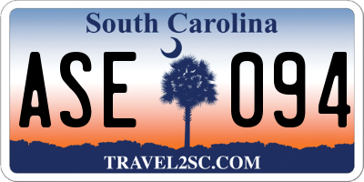 SC license plate ASE094