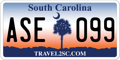 SC license plate ASE099