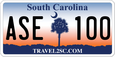 SC license plate ASE100