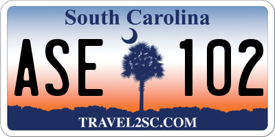 SC license plate ASE102