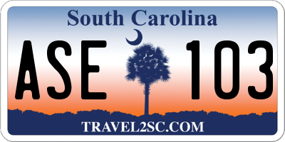 SC license plate ASE103