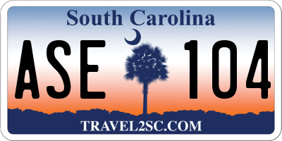 SC license plate ASE104