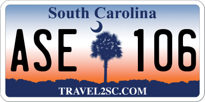 SC license plate ASE106