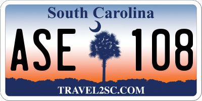 SC license plate ASE108