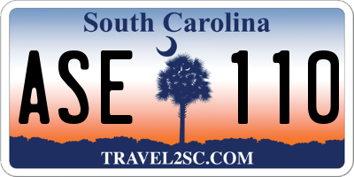 SC license plate ASE110
