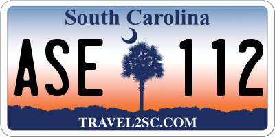 SC license plate ASE112