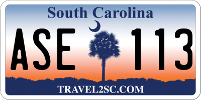 SC license plate ASE113