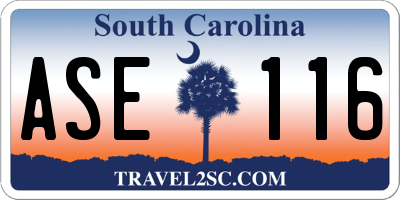 SC license plate ASE116