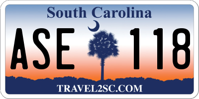 SC license plate ASE118