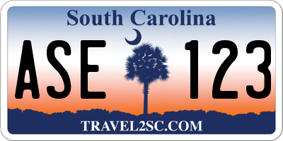 SC license plate ASE123