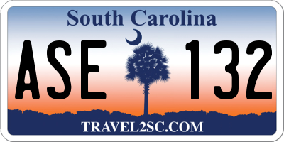 SC license plate ASE132